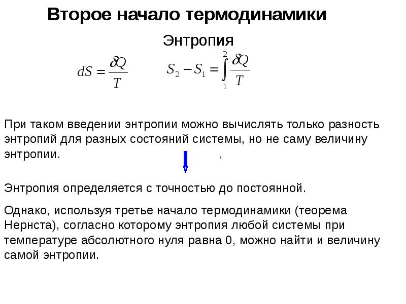 Второе начало термодинамики презентация