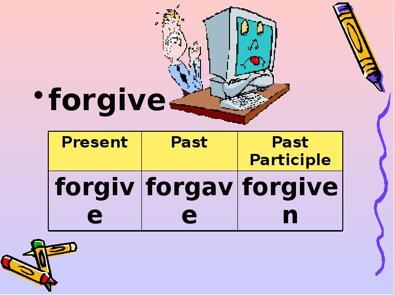 Forgive перевод. Forgive 3 формы глагола. Неправильный глагол forgive. Вторая форма глагола forgive. Forgive неправильный глагол 3 формы.