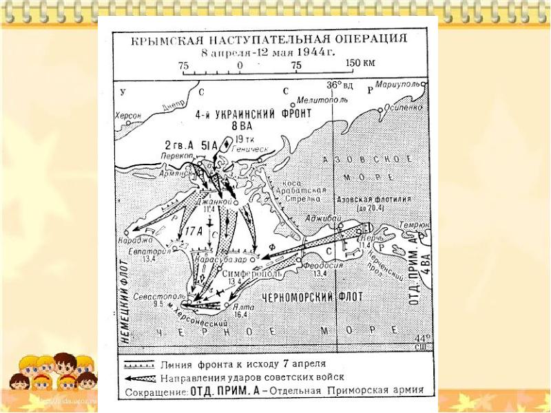 Крымская наступательная операция 1944 года карта