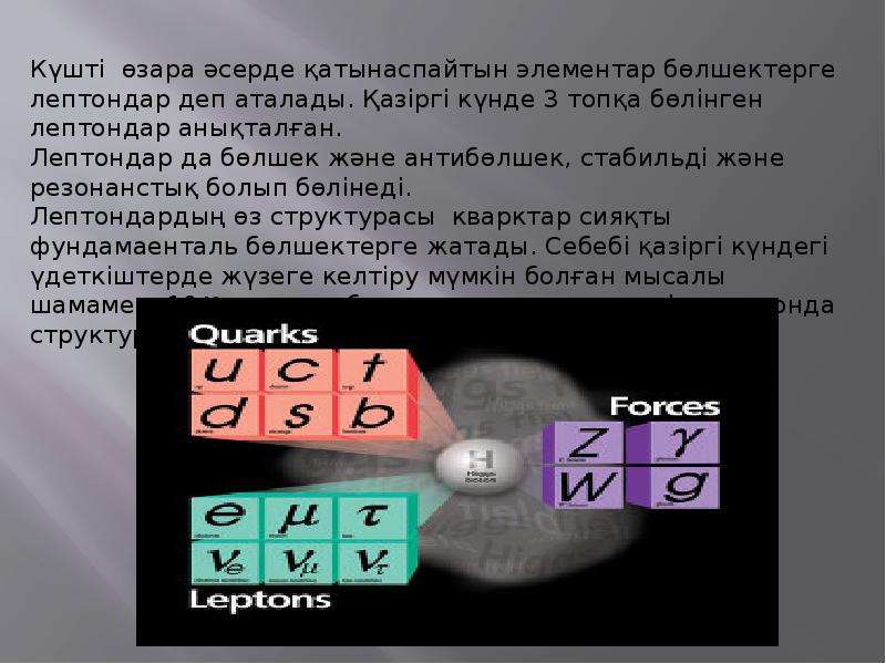 Элементар бөлшектер презентация