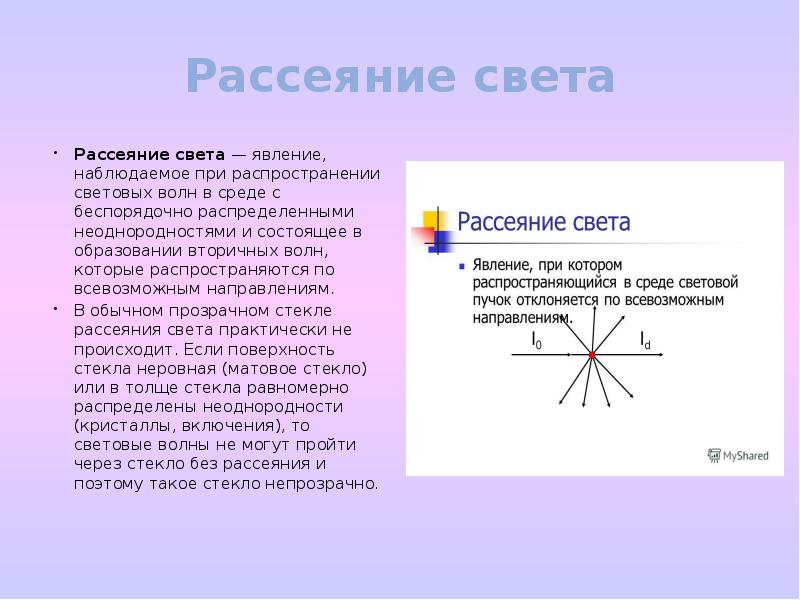 Рассеяние света. Явление рассеяния света. Виды рассеяния света. Классическое рассеяние света.