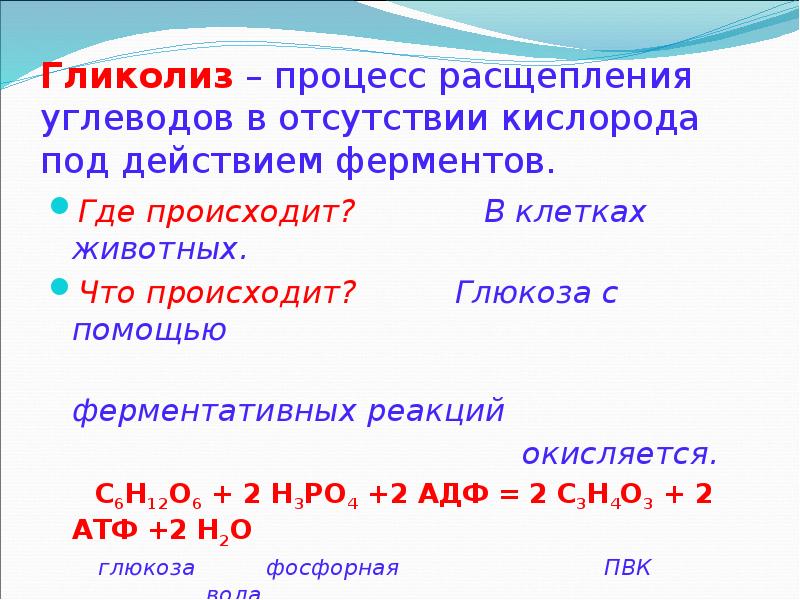 Процесс расщепления. Процесс расщепления углеводов. Процесс расщепления углеводов под действием ферментов. Гликолиз это процесс расщепления. С6н12о6 + 2адф + 2н3ро4.