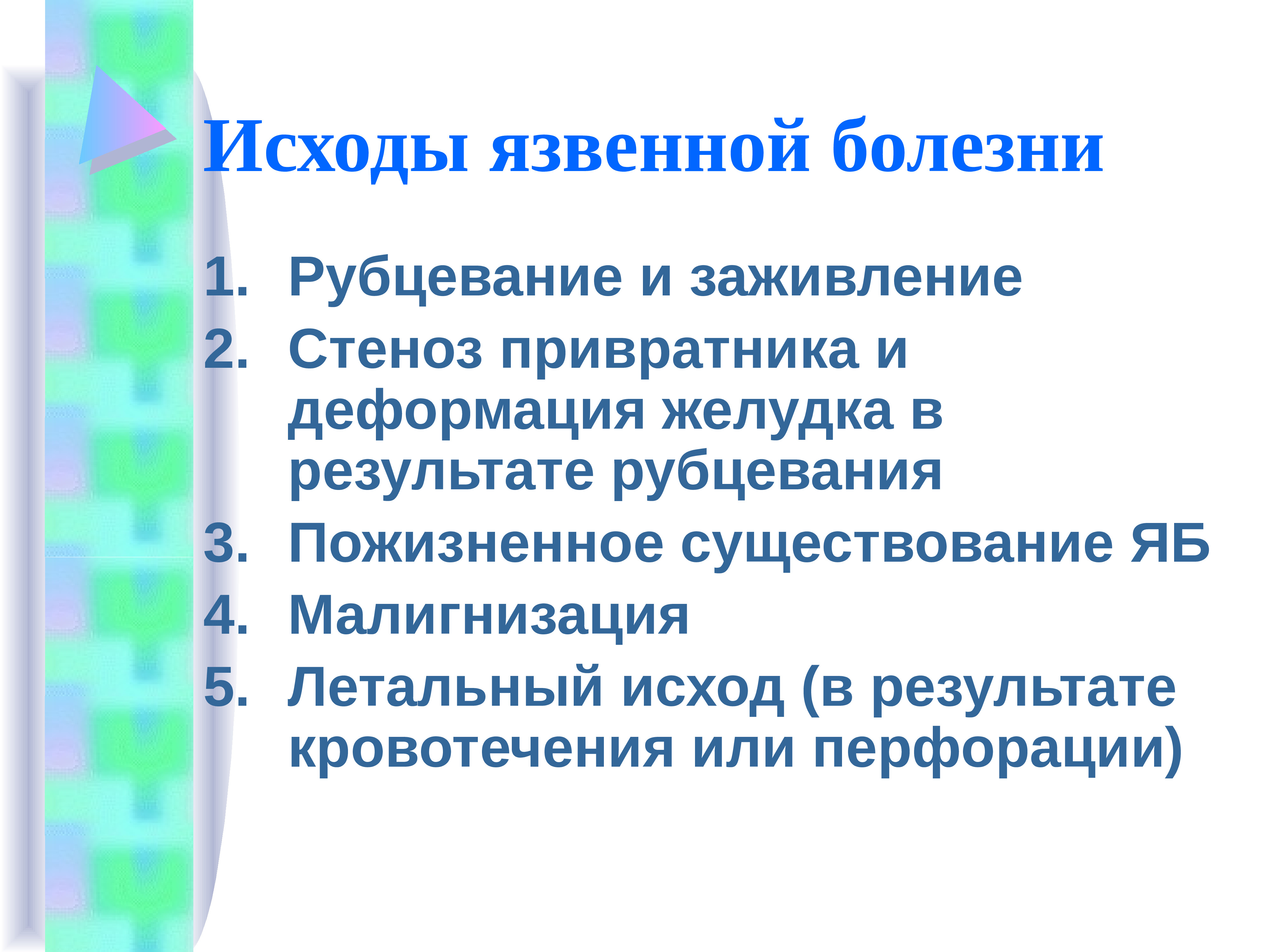 Исход заболевания. Исходы хронической язвы. Исходы язвенной болезни желудка. Хроническая язва желудка исход.