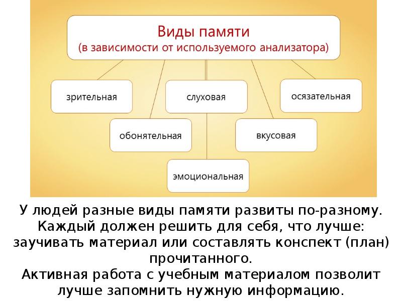 Память виды памяти презентация