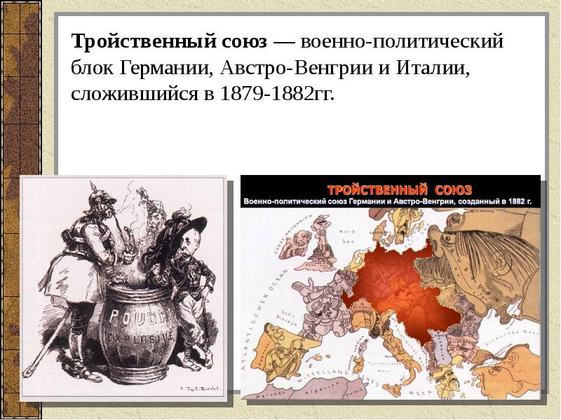 Создание тройственного. 1882 Тройственный Союз Германии Австро-Венгрии и Италии. Тройственный Союз 1879-1882. Тройственный Союз 1882 таблица. Блок тройственный Союз.