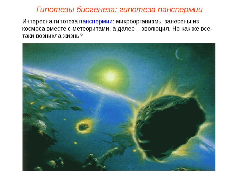 Презентация происхождение жизни на земле 10 класс