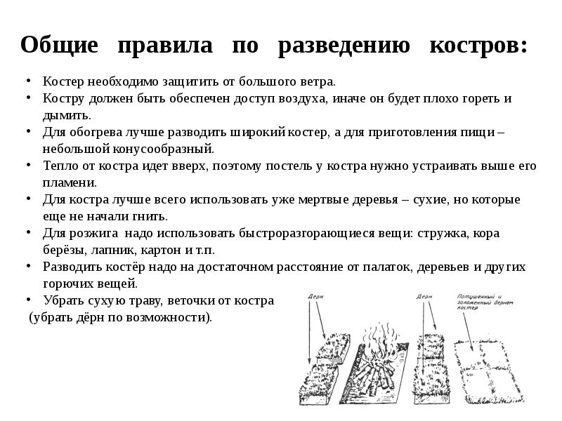 Назначь правило. Типы разведения костров. Виды костров и способы их разведения. Основные типы костра. Правила разведения костра и их виды.