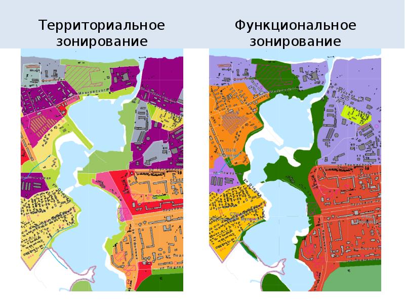 Зонирование территории осуществляется