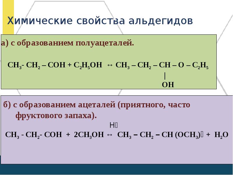 Альдегиды химические свойства презентация