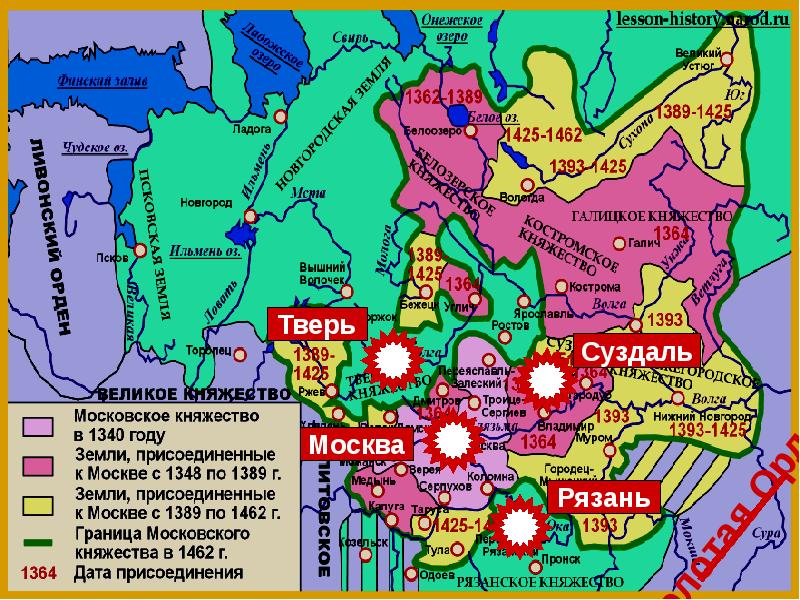 Великое княжество московское карта