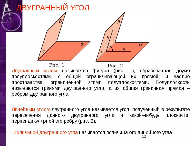 Признак перпендикулярности двух плоскостей презентация 10 класс атанасян