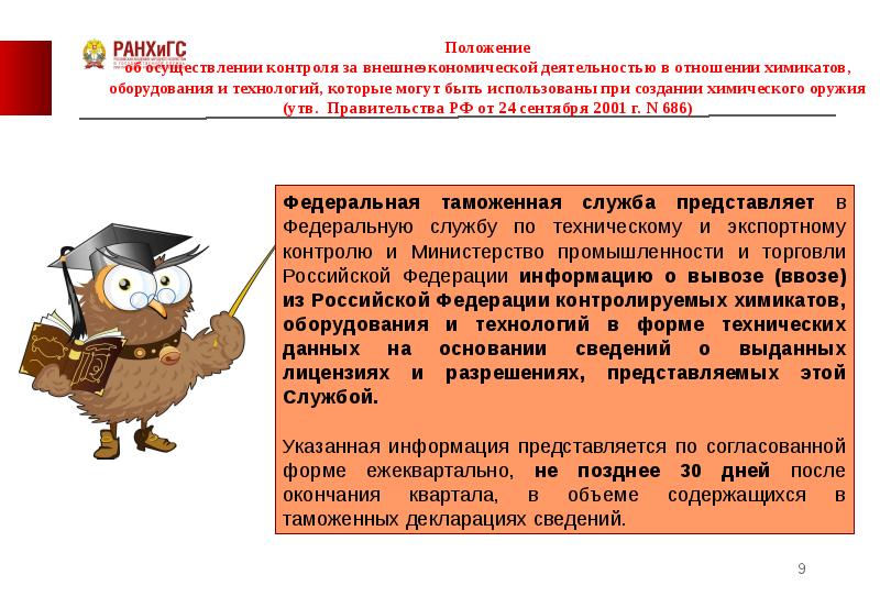 Кем осуществляется контроль. Положение о внешней деятельности.