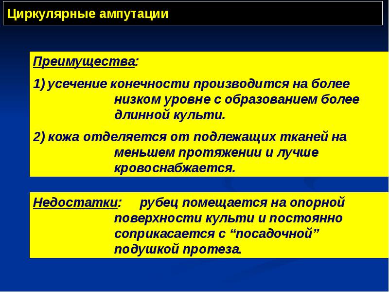 Циркулярные ампутации Циркулярные ампутации