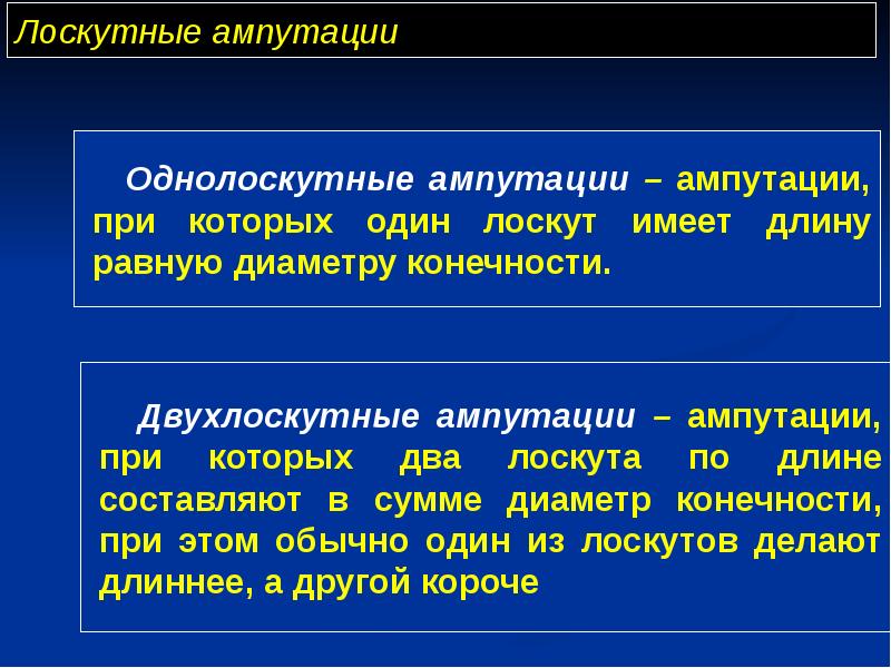 Лоскутные ампутации Лоскутные ампутации