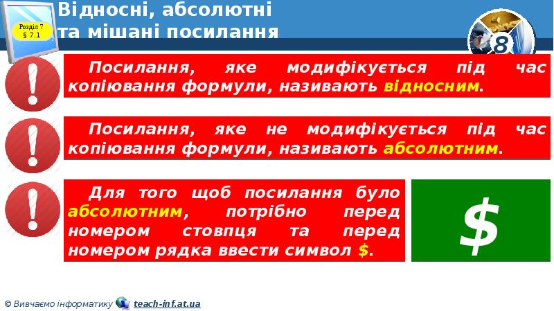 Відносні, абсолютні та мішані посилання Відносні, абсолютні та мішані посилання