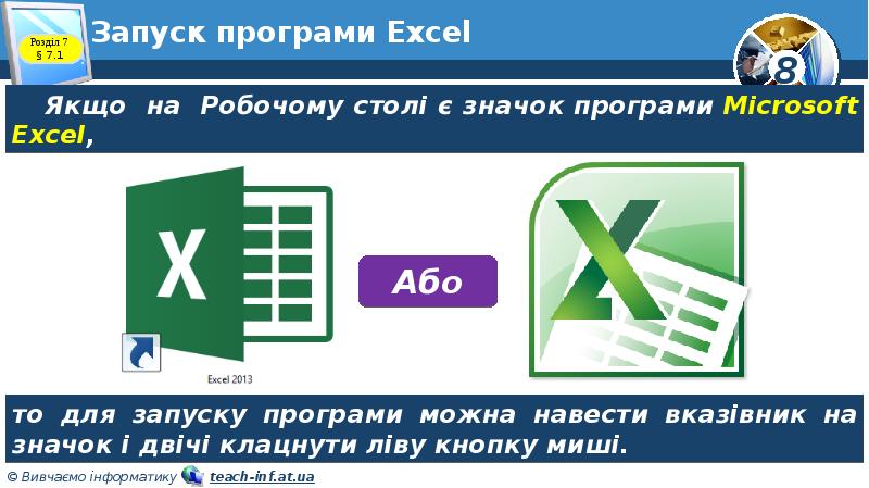 Запуск програми Excel Запуск програми Excel