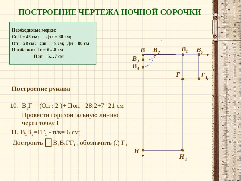 Построение рукава Построение рукава