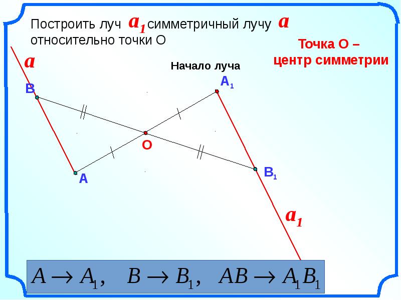 Найти точку симметричную относительно