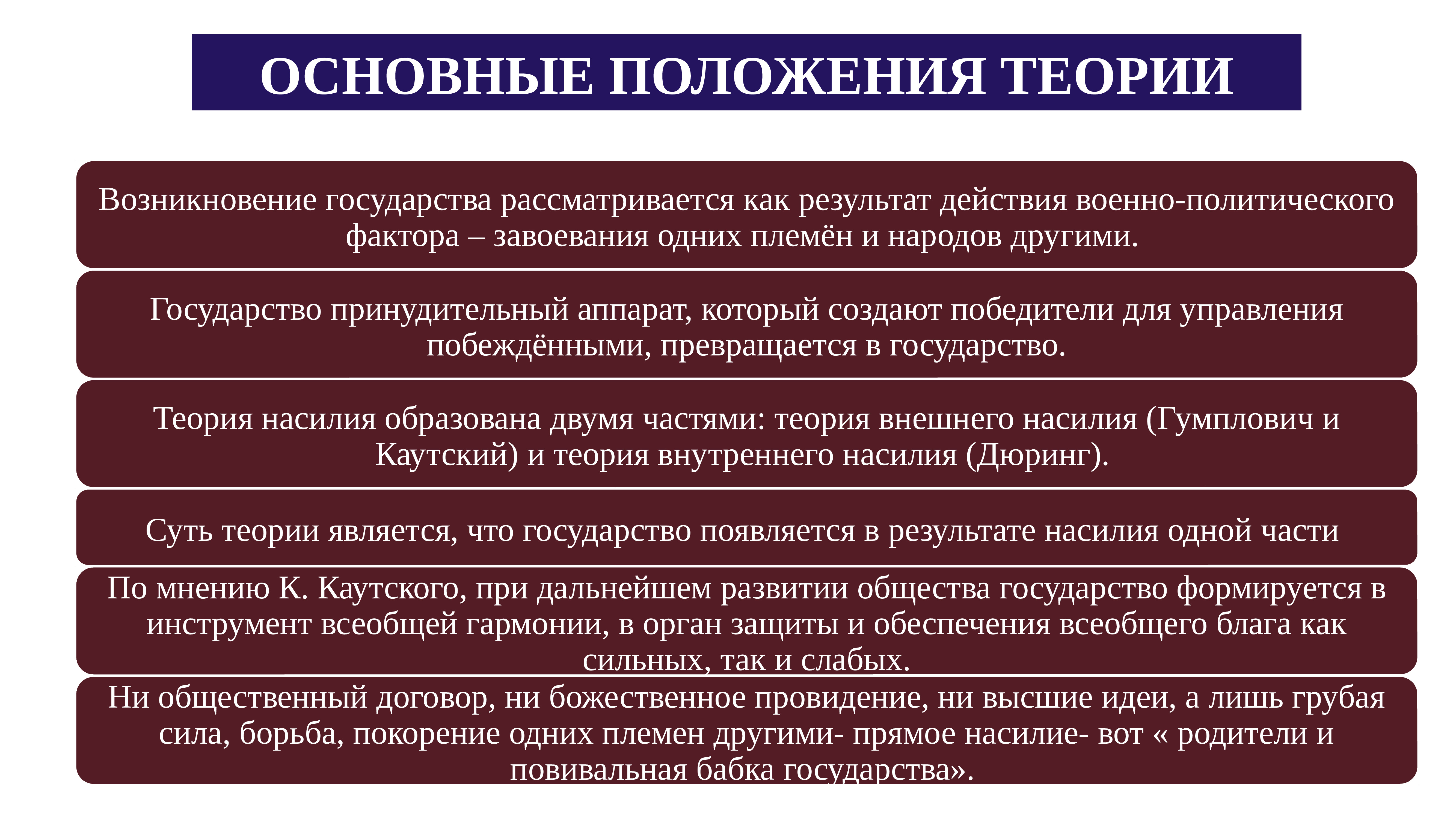 Основные теории