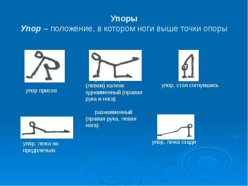 Исходные положения в гимнастике в картинках с названиями