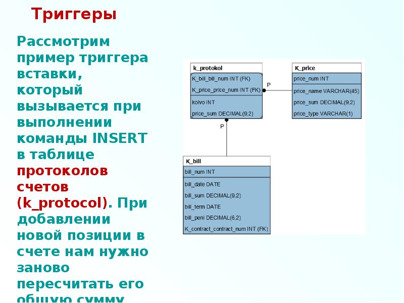 Триггеры презентация по информатике