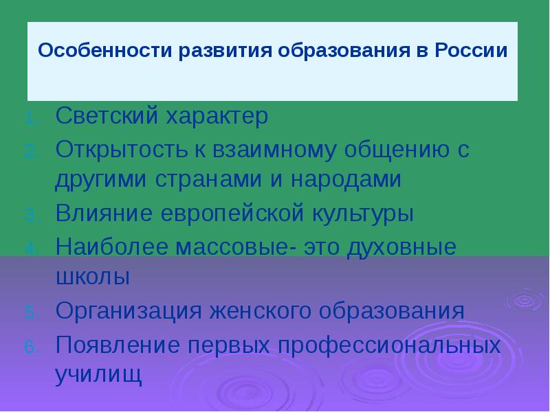 Развитие женского образования в россии презентация