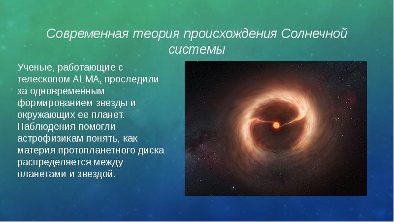 Происхождение солнечной системы схема