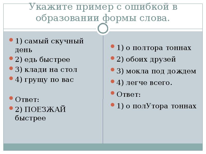 Едь или езжай как правильно. Укажите пример с ошибкой в образовании формы слова. Ошибки в образовании формы слова примеры. Форма слова стол. Образование формы слова ложишь.