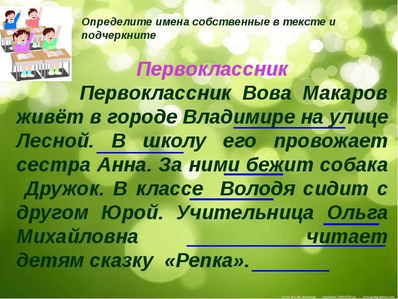 Заглавная буква в именах собственных 1 класс школа россии презентация