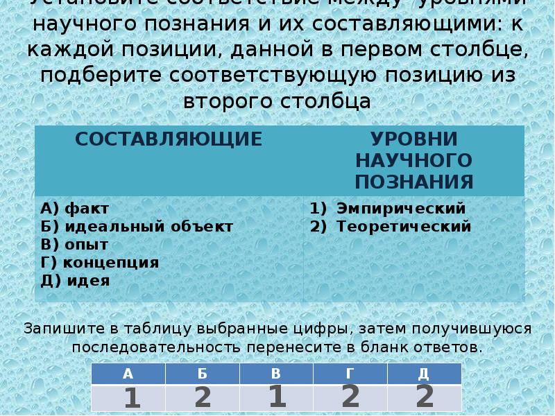 К каждой позиции первого столбца подберите соответствующую. Столбце подберите соответствующую позицию из второго столбца. Научное познание задание ЕГЭ. Установите соответствие между уровнями организации. Установите длину первого и второго столбца.