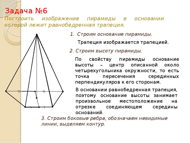 Какая фигура может лежать в основании пирамиды. Пирамида с основанием равнобедренной трапеции. Пирамида в основании которой лежит трапеция. Четырехугольная пирамида с основанием трапеции. Пирамида в основании которой равнобокая трапеция.