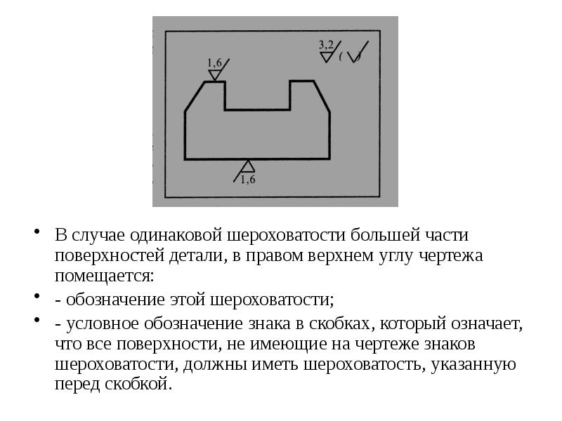 Шероховатость в углу чертежа что значит