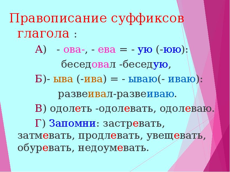 Презентация суффиксы ыва ива ова ева в глаголах