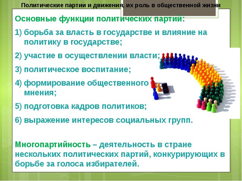 Социально политические функции. Политическая функция государства. Политические партии и движения их роль в общественной жизни. Роль политических партий в общественной жизни. Роль политических партий в политической жизни страны.