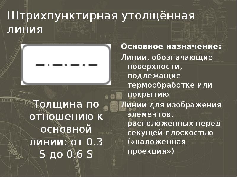 Какой тип линии применяется для изображения поверхности подлежащей термообработке или покрытию