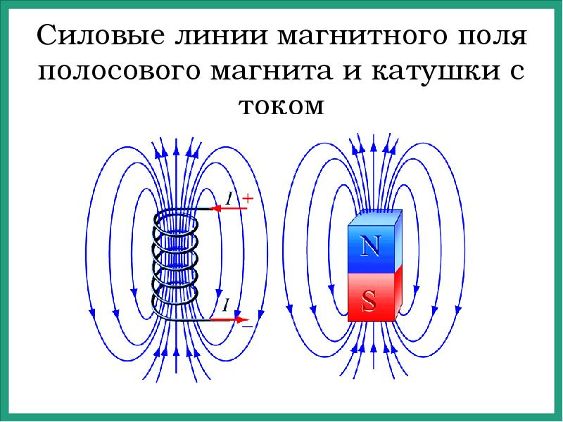 Какой из вариантов соответствует схеме расположения магнитных линий