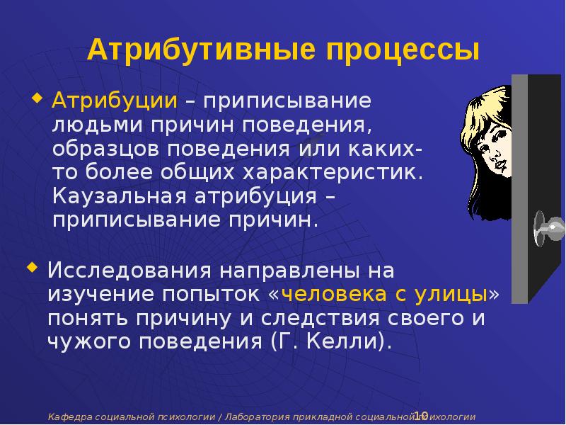 Укажите название процесса приписывания друг другу как причин так и самих образцов поведения называют