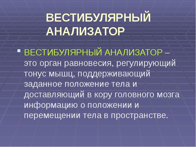 Схема отделов вестибулярного анализатора