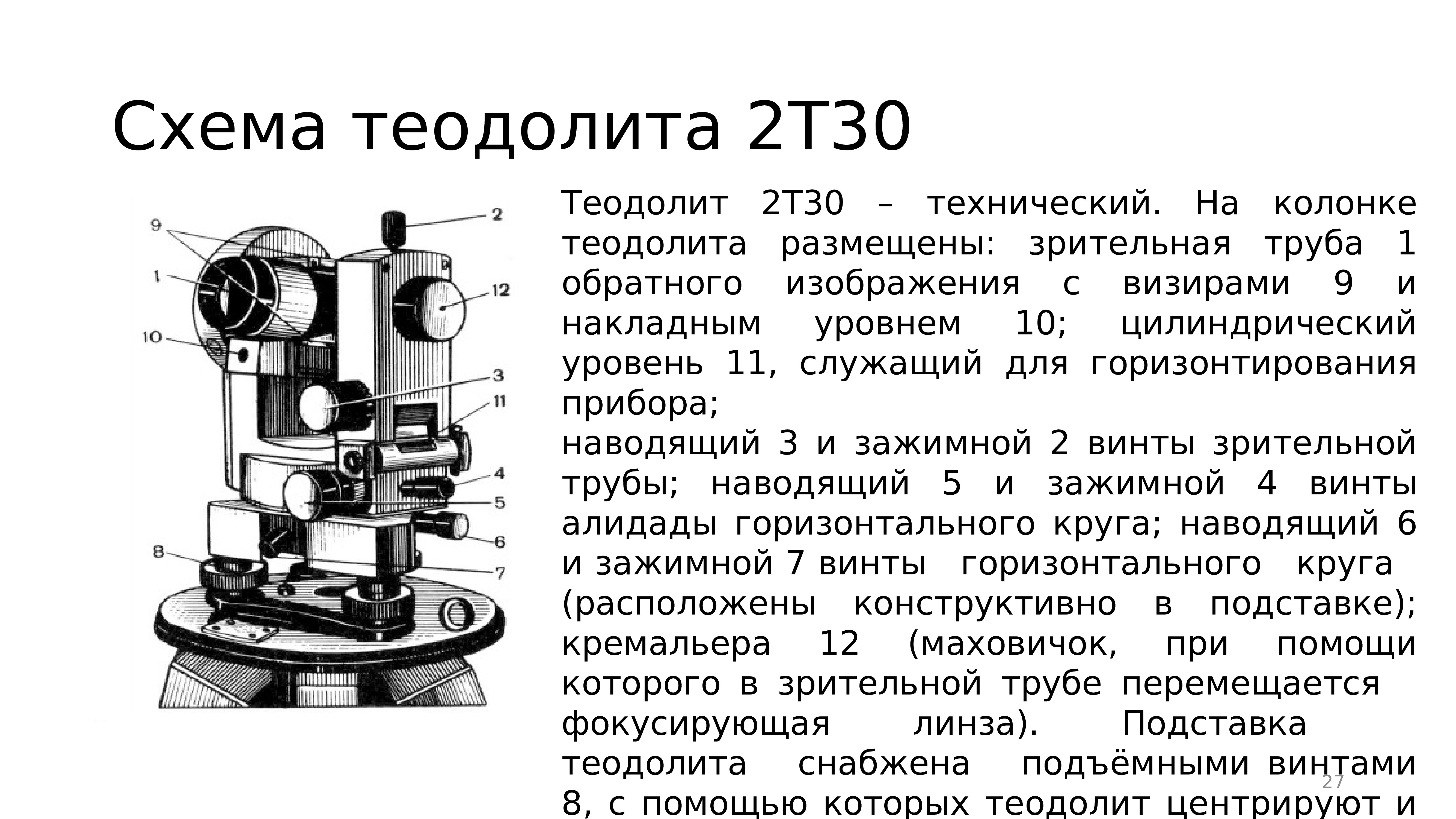 Схема теодолитов т30 2т30 2т30п
