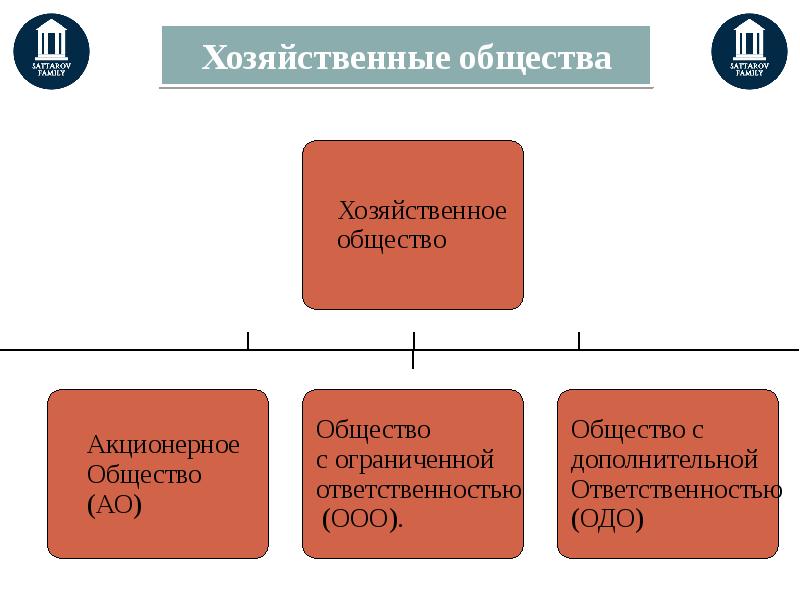 Хозяйственные общества схема