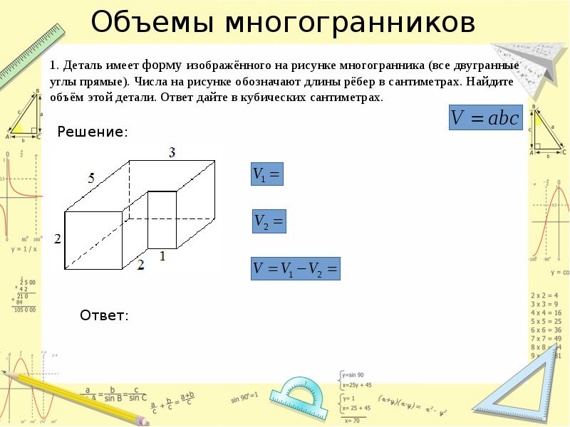 Деталь имеет форму на рисунке многогранника