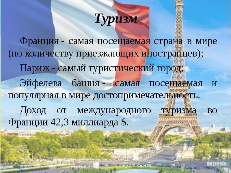 Туризм во франции презентация