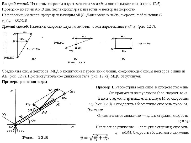 Виды движения точки