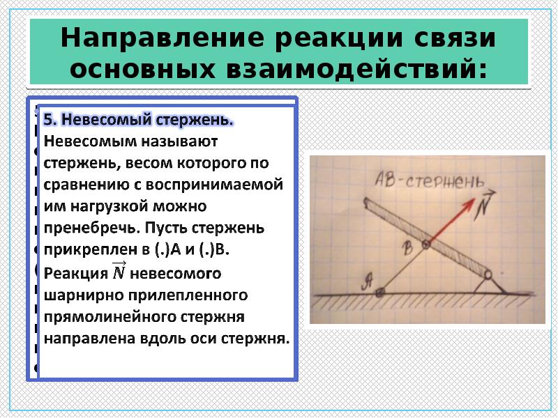 Направление реакции. Стержневая связь техническая механика. Невесомый Шарнирный стержень реакция. Невесомый стержень техническая механика. Направление реакции связи основных взаимодействий.