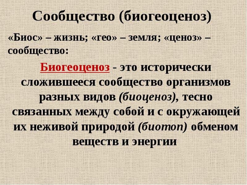 Биоценоз и биогеоценоз отличия презентация