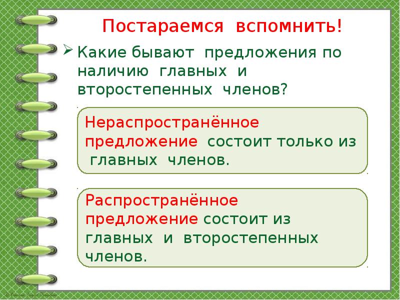 Презентация по русскому языку 2 класс повторение предложение