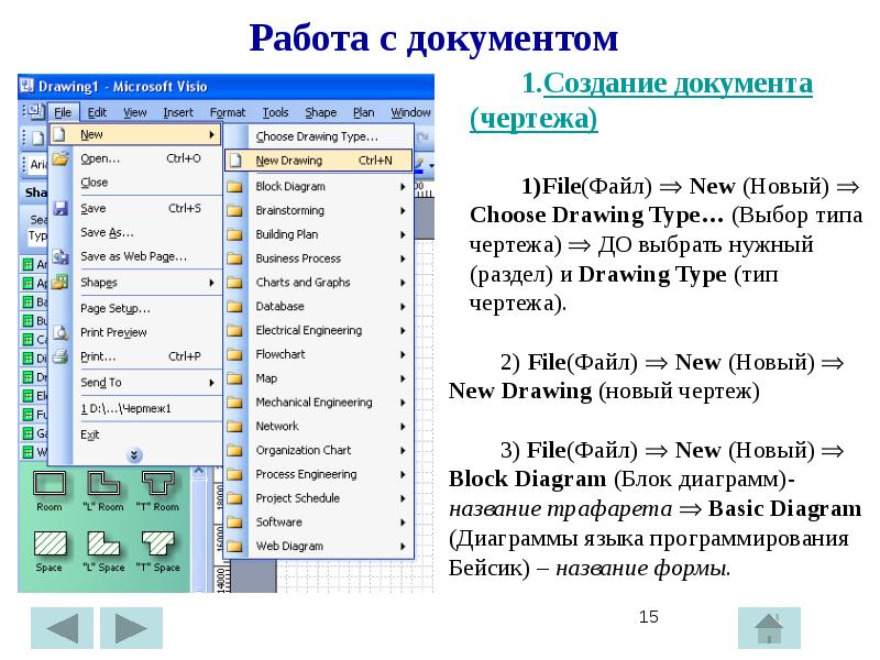 Какой из перечисленных ниже типов соответствует файлу чертежа visio