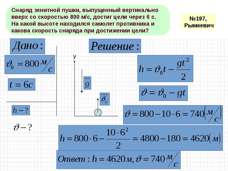 Задачи по теме свободное падение 9 класс