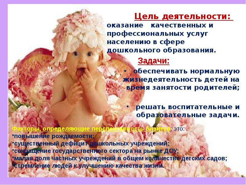 Цель деятельности: оказание качественных и профессиональных услуг населению в сфере