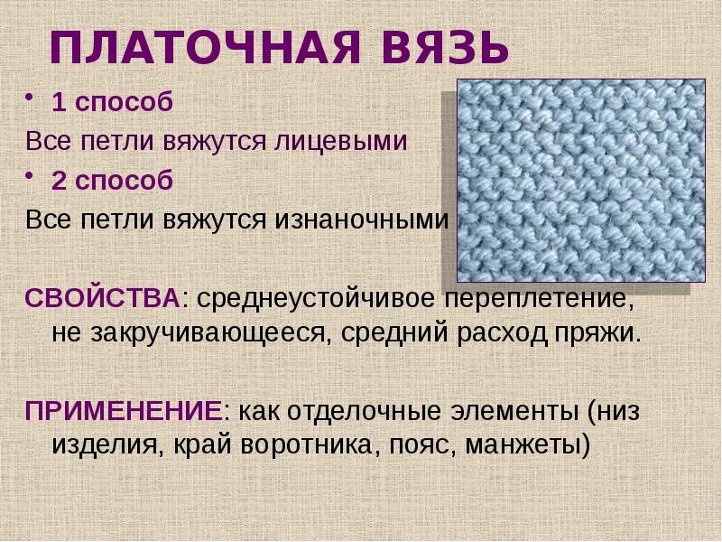 Вязание спицами презентация 6 класс